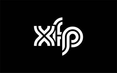 XFP Yaratıcı Eşsiz Modern Harf Logosu Tasarımı. Benzersiz bir harf dizaynına sahip stilize logo, soyut minimalist estetik ve modern cazibe sunar.