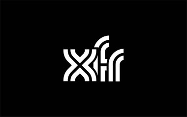 XFR Yaratıcı Eşsiz Modern Harf Logosu Tasarımı. Benzersiz bir harf dizaynına sahip stilize logo, soyut minimalist estetik ve modern cazibe sunar.