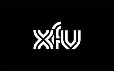 XFV Yaratıcı Eşsiz Modern Harf Logosu Tasarımı. Benzersiz bir harf dizaynına sahip stilize logo, soyut minimalist estetik ve modern cazibe sunar.