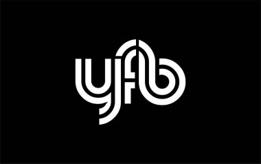 YFB Yaratıcı Eşsiz Modern Harf Logosu Tasarımı. Benzersiz bir harf dizaynına sahip stilize logo, soyut minimalist estetik ve modern cazibe sunar.