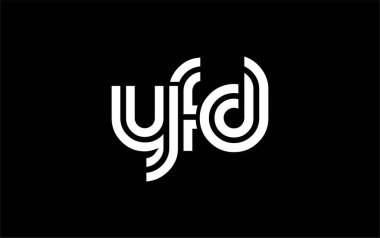 YFD Yaratıcı Eşsiz Modern Harf Logosu Tasarımı. Benzersiz bir harf dizaynına sahip stilize logo, soyut minimalist estetik ve modern cazibe sunar.