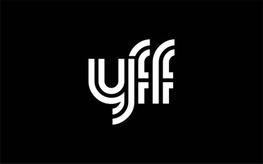 YFF Yaratıcı Eşsiz Modern Harf Logosu Tasarımı. Benzersiz bir harf dizaynına sahip stilize logo, soyut minimalist estetik ve modern cazibe sunar.
