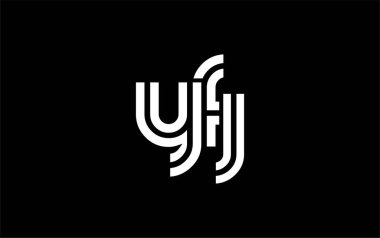 YFJ Yaratıcı Eşsiz Modern Harf Logosu Tasarımı. Benzersiz bir harf dizaynına sahip stilize logo, soyut minimalist estetik ve modern cazibe sunar.