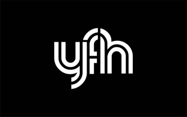 YFH Yaratıcı Eşsiz Modern Harf Logosu Tasarımı. Benzersiz bir harf dizaynına sahip stilize logo, soyut minimalist estetik ve modern cazibe sunar.