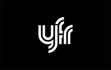 YFR Yaratıcı Eşsiz Modern Harf Logosu Tasarımı. Benzersiz bir harf dizaynına sahip stilize logo, soyut minimalist estetik ve modern cazibe sunar.
