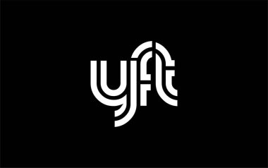 YFT Yaratıcı Eşsiz Modern Harf Logosu Tasarımı. Benzersiz bir harf dizaynına sahip stilize logo, soyut minimalist estetik ve modern cazibe sunar.