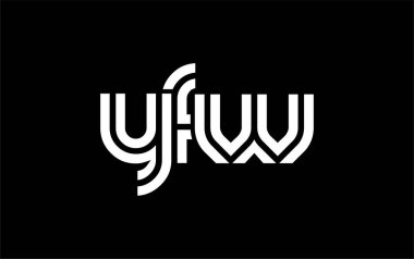 YFW Yaratıcı Eşsiz Modern Harf Logosu Tasarımı. Benzersiz bir harf dizaynına sahip stilize logo, soyut minimalist estetik ve modern cazibe sunar.