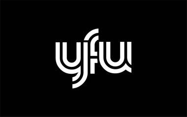 YFU Yaratıcı Eşsiz Modern Harf Logosu Tasarımı. Benzersiz bir harf dizaynına sahip stilize logo, soyut minimalist estetik ve modern cazibe sunar.