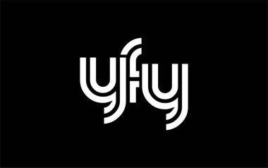 YFY Yaratıcı Eşsiz Modern Harf Logosu Tasarımı. Benzersiz bir harf dizaynına sahip stilize logo, soyut minimalist estetik ve modern cazibe sunar.
