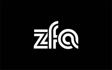 ZFA Yaratıcı Eşsiz Modern Harf Logosu Tasarımı. Benzersiz bir harf dizaynına sahip stilize logo, soyut minimalist estetik ve modern cazibe sunar.