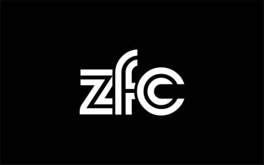 ZFC Yaratıcı Eşsiz Modern Harf Logosu Tasarımı. Benzersiz bir harf dizaynına sahip stilize logo, soyut minimalist estetik ve modern cazibe sunar.