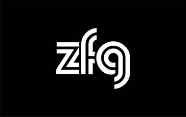 ZFG Yaratıcı Eşsiz Modern Harf Logosu Tasarımı. Benzersiz bir harf dizaynına sahip stilize logo, soyut minimalist estetik ve modern cazibe sunar.