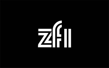 ZFI Yaratıcı Eşsiz Modern Harf Logosu Tasarımı. Benzersiz bir harf dizaynına sahip stilize logo, soyut minimalist estetik ve modern cazibe sunar.