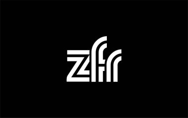 ZFR Yaratıcı Eşsiz Modern Harf Logosu Tasarımı. Benzersiz bir harf dizaynına sahip stilize logo, soyut minimalist estetik ve modern cazibe sunar.