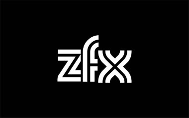 ZFX Yaratıcı Eşsiz Modern Harf Logosu Tasarımı. Benzersiz bir harf dizaynına sahip stilize logo, soyut minimalist estetik ve modern cazibe sunar.