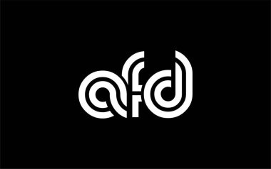 AFD Yaratıcı Eşsiz Modern Harf Logosu Tasarımı. Benzersiz bir harf dizaynına sahip stilize logo, soyut minimalist estetik ve modern cazibe sunar.
