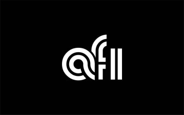 AFI Yaratıcı Eşsiz Modern Harf Logosu Tasarımı. Benzersiz bir harf dizaynına sahip stilize logo, soyut minimalist estetik ve modern cazibe sunar.