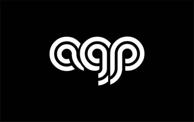 AGP Yaratıcı Eşsiz Modern Harf Logosu Tasarımı. Benzersiz bir harf dizaynına sahip stilize logo, soyut minimalist estetik ve modern cazibe sunar.