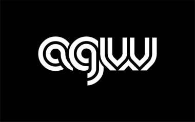 AGW Yaratıcı Eşsiz Modern Harf Logosu Tasarımı. Benzersiz bir harf dizaynına sahip stilize logo, soyut minimalist estetik ve modern cazibe sunar.