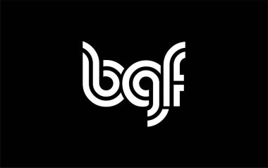 BGF Yaratıcı Eşsiz Modern Harf Logosu Tasarımı. Benzersiz bir harf dizaynına sahip stilize logo, soyut minimalist estetik ve modern cazibe sunar.