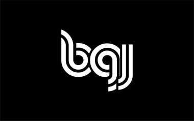 BGJ Yaratıcı Eşsiz Modern Harf Logosu Tasarımı. Benzersiz bir harf dizaynına sahip stilize logo, soyut minimalist estetik ve modern cazibe sunar.