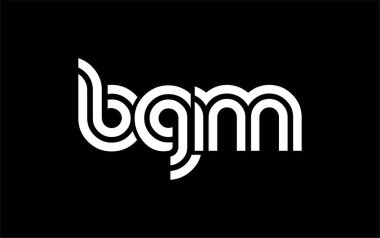 BGM Yaratıcı Eşsiz Modern Harf Logosu Tasarımı. Benzersiz bir harf dizaynına sahip stilize logo, soyut minimalist estetik ve modern cazibe sunar.