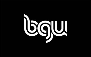 BGU Yaratıcı Eşsiz Modern Harf Logosu Tasarımı. Benzersiz bir harf dizaynına sahip stilize logo, soyut minimalist estetik ve modern cazibe sunar.