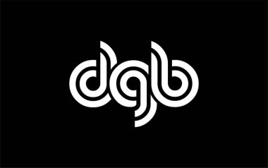 DGB Yaratıcı Eşsiz Modern Harf Logosu Tasarımı. Benzersiz bir harf dizaynına sahip stilize logo, soyut minimalist estetik ve modern cazibe sunar.