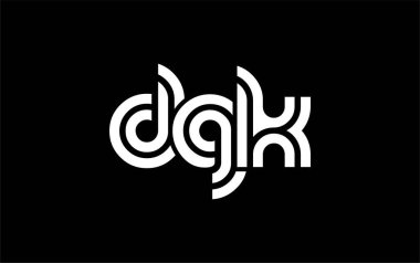 DGK Yaratıcı Eşsiz Modern Harf Logosu Tasarımı. Benzersiz bir harf dizaynına sahip stilize logo, soyut minimalist estetik ve modern cazibe sunar.