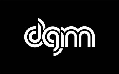 DGM Yaratıcı Eşsiz Modern Harf Logosu Tasarımı. Benzersiz bir harf dizaynına sahip stilize logo, soyut minimalist estetik ve modern cazibe sunar.