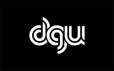 DGU Yaratıcı Eşsiz Modern Harf Logosu Tasarımı. Benzersiz bir harf dizaynına sahip stilize logo, soyut minimalist estetik ve modern cazibe sunar.