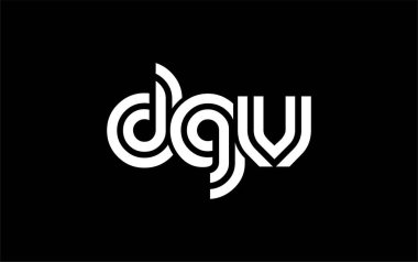 DGV Yaratıcı Eşsiz Modern Harf Logosu Tasarımı. Benzersiz bir harf dizaynına sahip stilize logo, soyut minimalist estetik ve modern cazibe sunar.