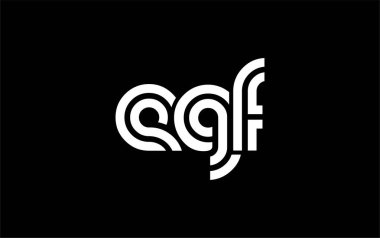 EGF Yaratıcı Eşsiz Modern Harf Logosu Tasarımı. Benzersiz bir harf dizaynına sahip stilize logo, soyut minimalist estetik ve modern cazibe sunar.