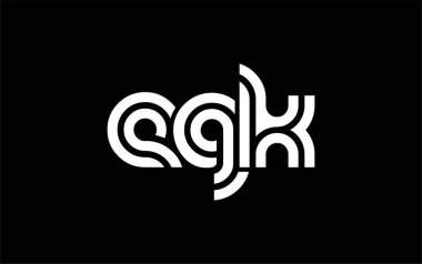 EGK Yaratıcı Eşsiz Modern Harf Logosu Tasarımı. Benzersiz bir harf dizaynına sahip stilize logo, soyut minimalist estetik ve modern cazibe sunar.