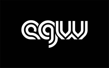 EGW Yaratıcı Eşsiz Modern Harf Logosu Tasarımı. Benzersiz bir harf dizaynına sahip stilize logo, soyut minimalist estetik ve modern cazibe sunar.