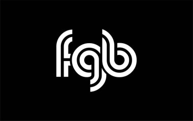 FGB Yaratıcı Eşsiz Modern Harf Logosu Tasarımı. Benzersiz bir harf dizaynına sahip stilize logo, soyut minimalist estetik ve modern cazibe sunar.