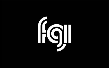 FGI Yaratıcı Eşsiz Modern Harf Logosu Tasarımı. Benzersiz bir harf dizaynına sahip stilize logo, soyut minimalist estetik ve modern cazibe sunar.