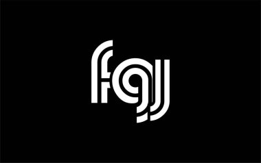 FGJ Yaratıcı Eşsiz Modern Harf Logosu Tasarımı. Benzersiz bir harf dizaynına sahip stilize logo, soyut minimalist estetik ve modern cazibe sunar.