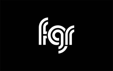 FGR Yaratıcı Eşsiz Modern Harf Logosu Tasarımı. Benzersiz bir harf dizaynına sahip stilize logo, soyut minimalist estetik ve modern cazibe sunar.