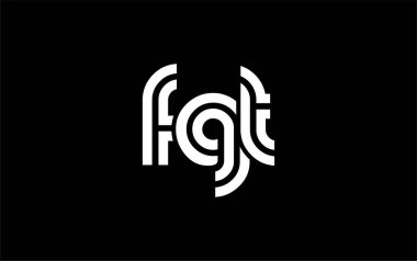 FGT Yaratıcı Eşsiz Modern Harf Logosu Tasarımı. Benzersiz bir harf dizaynına sahip stilize logo, soyut minimalist estetik ve modern cazibe sunar.