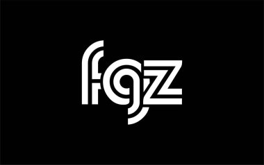 FGZ Yaratıcı Eşsiz Modern Harf Logosu Tasarımı. Benzersiz bir harf dizaynına sahip stilize logo, soyut minimalist estetik ve modern cazibe sunar.