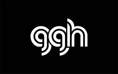 GGH Yaratıcı Eşsiz Modern Harf Logosu Tasarımı. Benzersiz bir harf dizaynına sahip stilize logo, soyut minimalist estetik ve modern cazibe sunar.