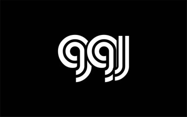 GGJ Yaratıcı Eşsiz Modern Harf Logosu Tasarımı. Benzersiz bir harf dizaynına sahip stilize logo, soyut minimalist estetik ve modern cazibe sunar.