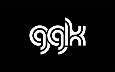 GGK Yaratıcı Eşsiz Modern Harf Logosu Tasarımı. Benzersiz bir harf dizaynına sahip stilize logo, soyut minimalist estetik ve modern cazibe sunar.