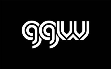 GGW Yaratıcı Eşsiz Modern Harf Logosu Tasarımı. Benzersiz bir harf dizaynına sahip stilize logo, soyut minimalist estetik ve modern cazibe sunar.