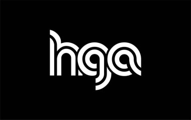HGA Yaratıcı Eşsiz Modern Harf Logosu Tasarımı. Benzersiz bir harf dizaynına sahip stilize logo, soyut minimalist estetik ve modern cazibe sunar.