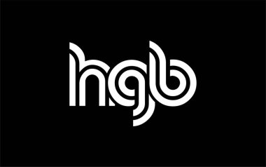 HGB Yaratıcı Eşsiz Modern Harf Logosu Tasarımı. Benzersiz bir harf dizaynına sahip stilize logo, soyut minimalist estetik ve modern cazibe sunar.