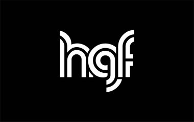 HGF Yaratıcı Eşsiz Modern Harf Logosu Tasarımı. Benzersiz bir harf dizaynına sahip stilize logo, soyut minimalist estetik ve modern cazibe sunar.