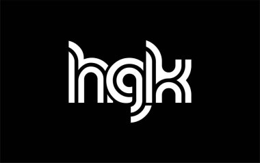 HGK Yaratıcı Eşsiz Modern Harf Logosu Tasarımı. Benzersiz bir harf dizaynına sahip stilize logo, soyut minimalist estetik ve modern cazibe sunar.