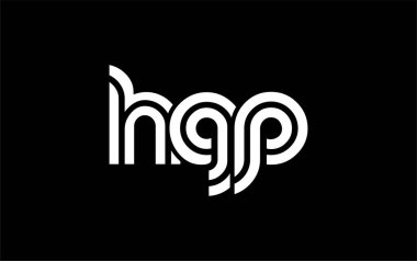 HGP Yaratıcı Eşsiz Modern Harf Logosu Tasarımı. Benzersiz bir harf dizaynına sahip stilize logo, soyut minimalist estetik ve modern cazibe sunar.
